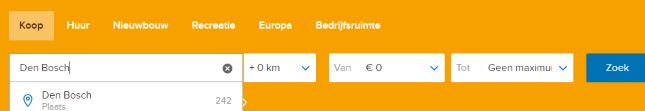 Zoeken naar een huis op Funda